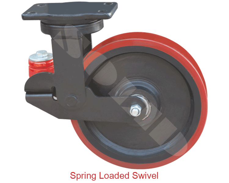 Heavy Duty Forged Steel Spring Loaded Swivel Caster